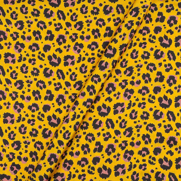 Premium Satin Bright Yellow Colour Animal Print 42 Inches Width Fabric freeshipping - SourceItRight