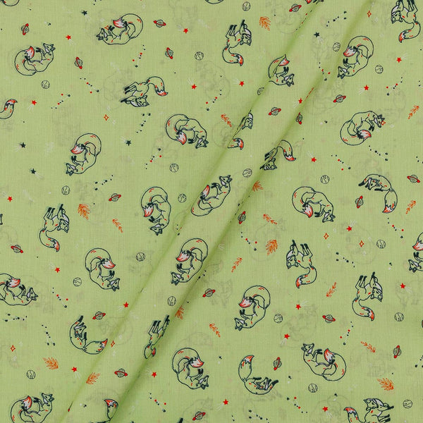 Cotton Satin Feel Pistachio Colour Quirky Print 43 Inches Width Polyester Fabric freeshipping - SourceItRight