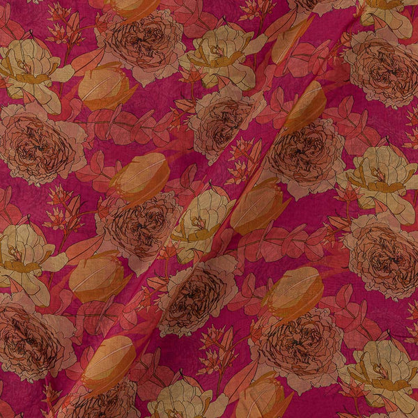 Organza Candy Pink Colour Jaal Print 43 Inches Width Viscose Fabric