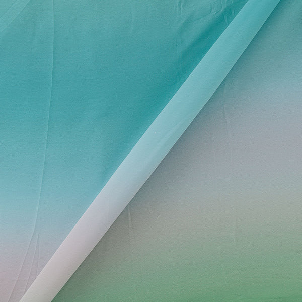 Buy Georgette Ombre Coral-Aqua-Green Colour Fabric Online 2050G