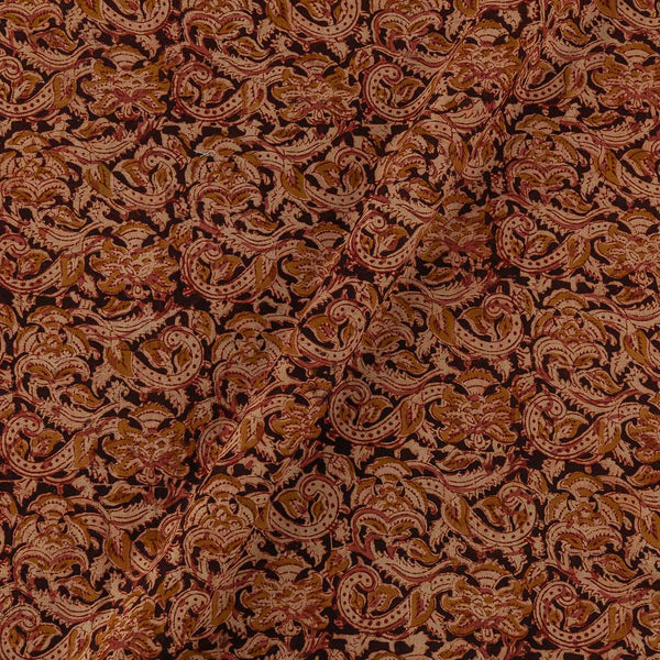 Cotton Dark Maroon Colour Jaal Block Print Natural Kalamkari Fabric Online 2074ABG2