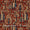 Cotton Brick Red Colour Jungle Block Print Natural Kalamkari 46 INches Width Fabric