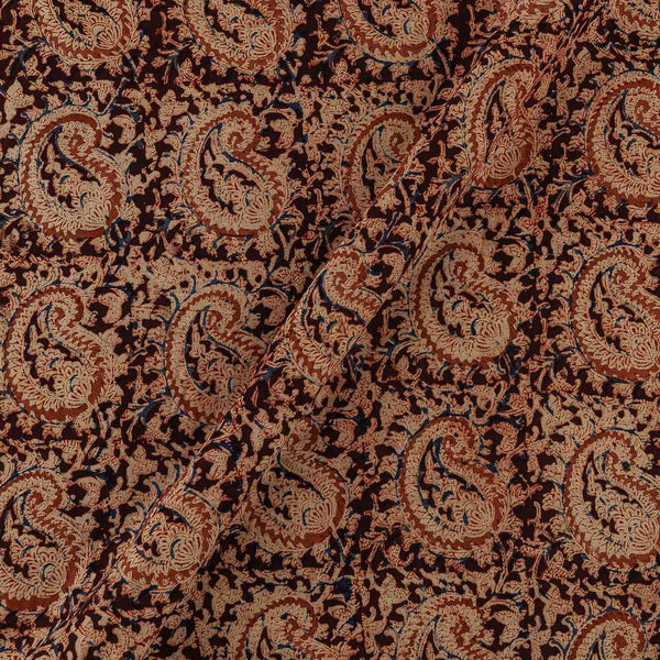 Cotton Dark Maroon Colour Paisley Jaal Block Print Natural Kalamkari Fabric Online 2074AFJ2
