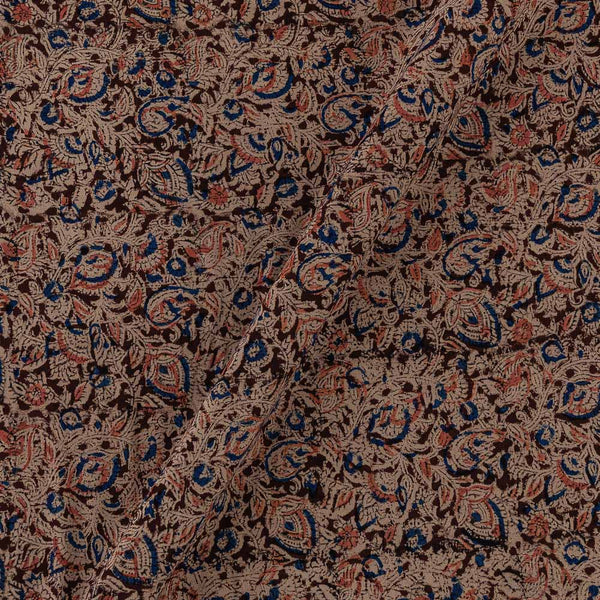 Cotton Dark Maroon Colour Jaal Block Print Natural Kalamkari Fabric Online 2074APU4