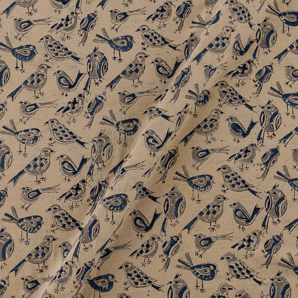 Cotton Off White Colour Bird Motif Block Print Natural Kalamkari Fabric Online 2074AQN