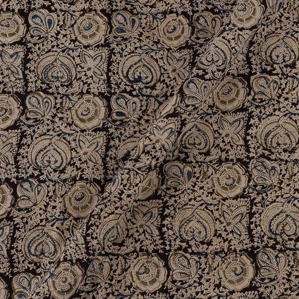 Cotton Carbon Colour Jaal Block Print Natural Kalamkari Fabric Online 2074AQQ3