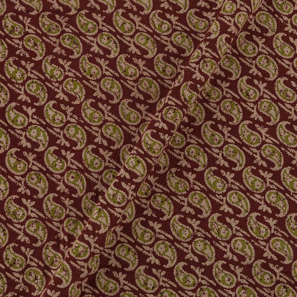 Buy Cotton Maroon Colour Paisley Print Natural Kalamkari Fabric Online 2074CH3