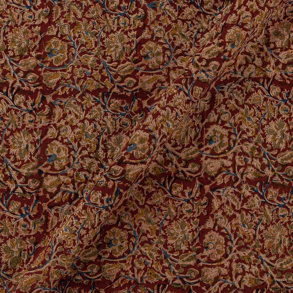 Cotton Maroon Colour Jaal Print Natural Kalamkari Fabric Online 2074CV2