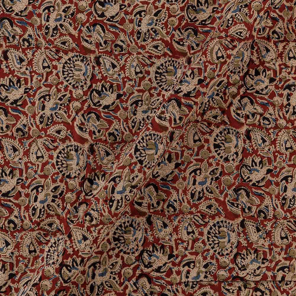 Cotton Maroon Colour Jaal Print Natural Kalamkari Fabric Online 2074CW1