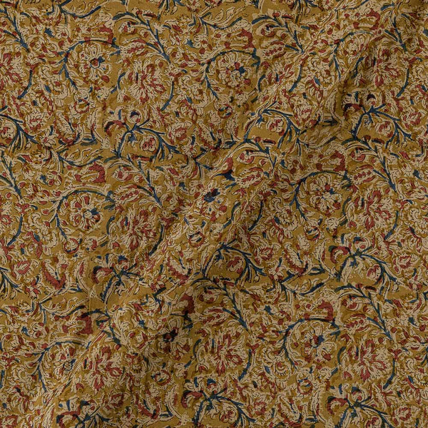 Cotton Mustard Colour Jaal Print Natural Kalamkari Fabric Online 2074CX1
