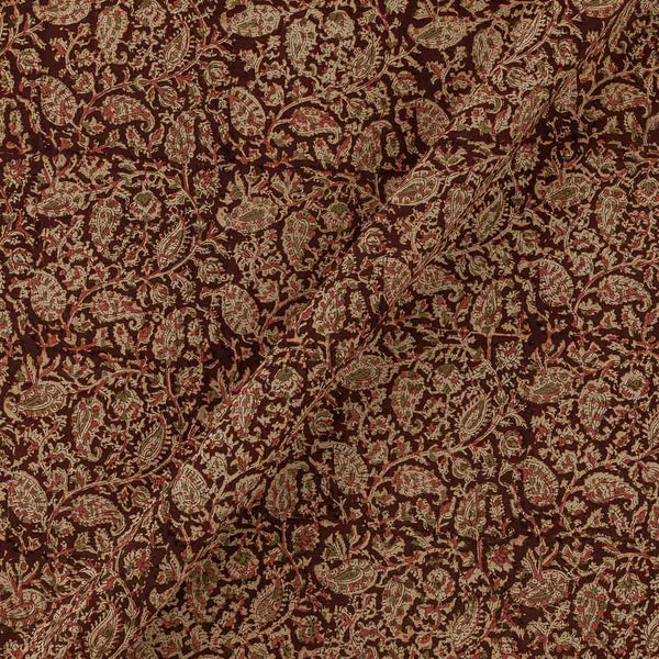 Cotton Maroon Colour Paisley Jaal Print Natural Kalamkari Fabric Online 2074DC1