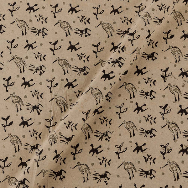 Cotton Off White Colour Bird Motif Print Natural Kalamkari Fabric Online 2074DL2