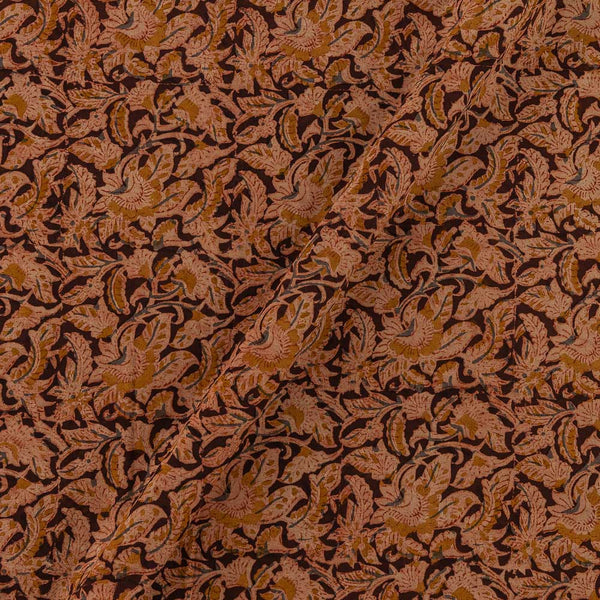 Cotton Dark Maroon Colour Jaal Block Print Natural Kalamkari Fabric Online 2074DM5