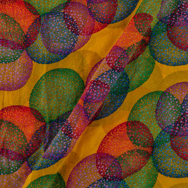 Geometric Print on Turmeric Yellow Colour Flat Chiffon 58 Inches Width Fabric