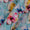 Chinon Chiffon Aqua Colour Jaal Print Fabric
