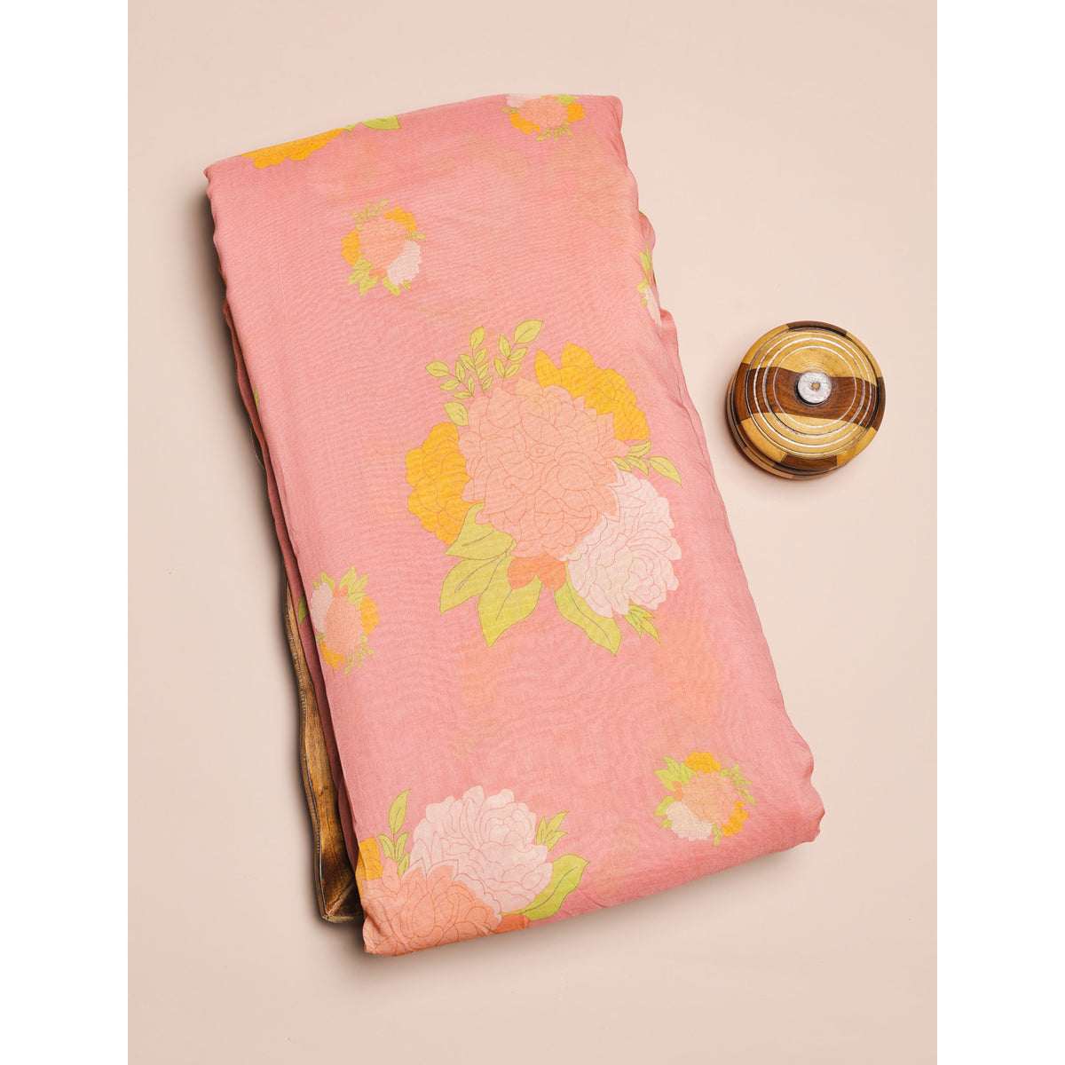 MUL CHANDERI PRINTED FABRIC