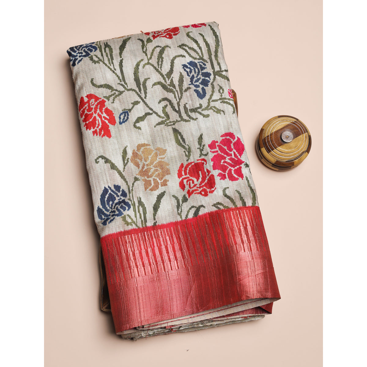 SEMI TUSSAR PRINTED FABRIC