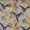 Satin Georgette Feel Ash Grey Colour Gold Foil Leaves Print Fabric Online 2116O3