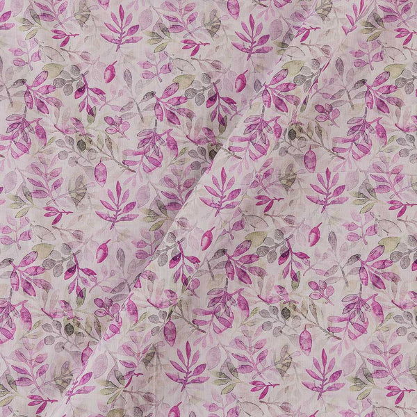 Super Fine Cotton (Mul Type) Off White Colour Premium Digital Leaves Print Fabric Online 2151QM2