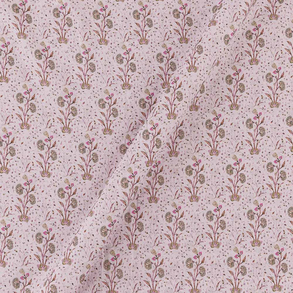 Super Fine Cotton (Mul Type) Pale Pink Colour Premium Digital Floral Print Fabric Online 2151QP2