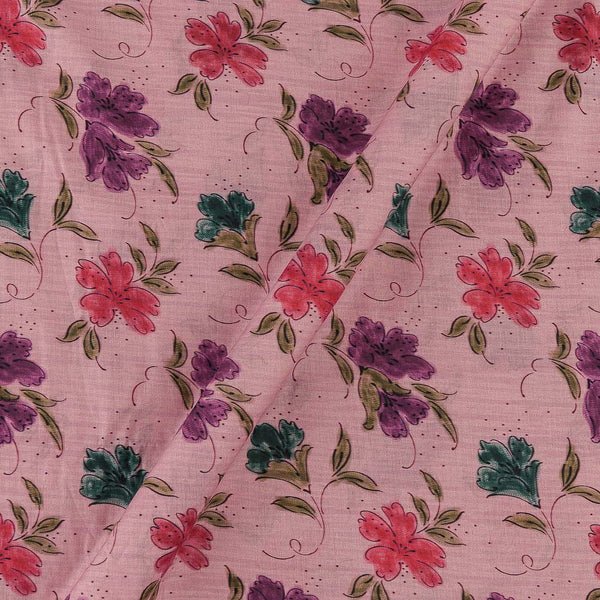 Super Fine Cotton (Mul Type) Dusty Pink Colour Premium Digital Floral Print Fabric Online 2151RA4