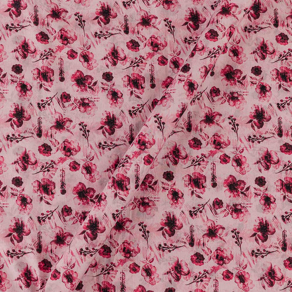 Super Fine Cotton (Mul Type) Peach Pink Colour Premium Digital Floral Print Fabric Online 2151RC6