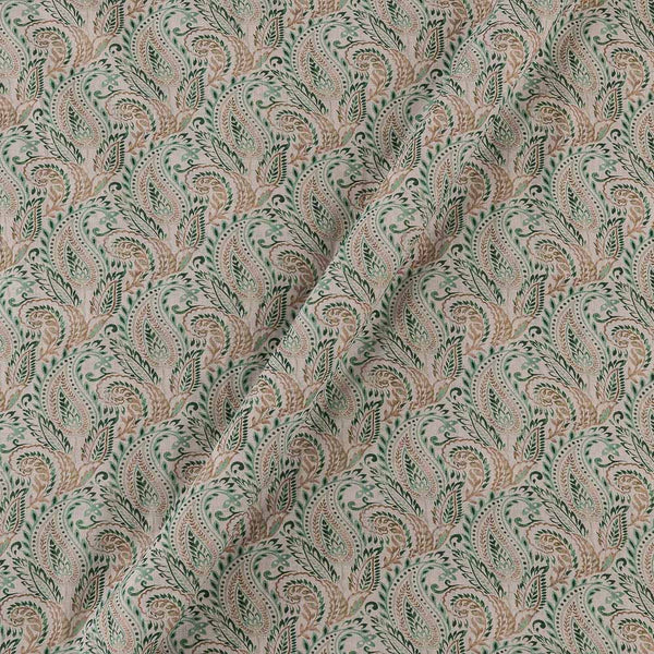 Super Fine Cotton Mul Off White Colour Premium Digital Paisley Jaal Print Fabric Online 2151RE1