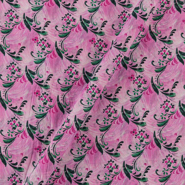 Super Fine Cotton Mul Pink Colour Premium Digital Leaves Print Fabric Online 2151RG3