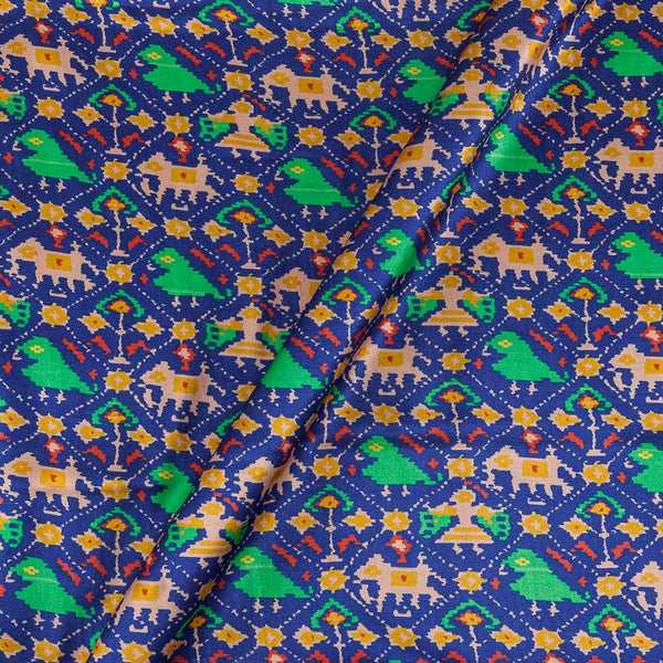 Mashru Gaji Royal Blue Colour Digital Patola Print 46 Inches Width Fabric