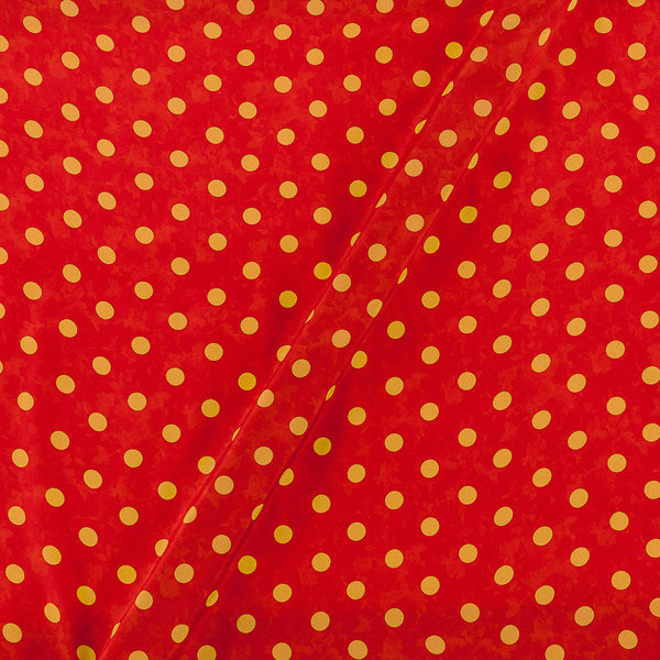Crepe Poppy Orange Colour Polka Dot Print  43 Inches Width Poly Fabric freeshipping - SourceItRight