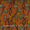 Cotton Brick Orange Colour Jaal Print Kalamkari Fabric Online 2186PK4