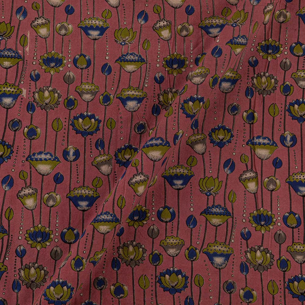 Cotton Carrot Pink Colour Jaal Print Kalamkari Fabric Online 2186PV5