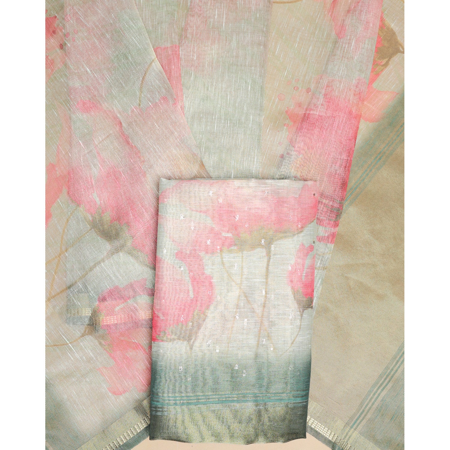 TEHZEEB - TISSUE SILK PRINTED 2 PIECE SET