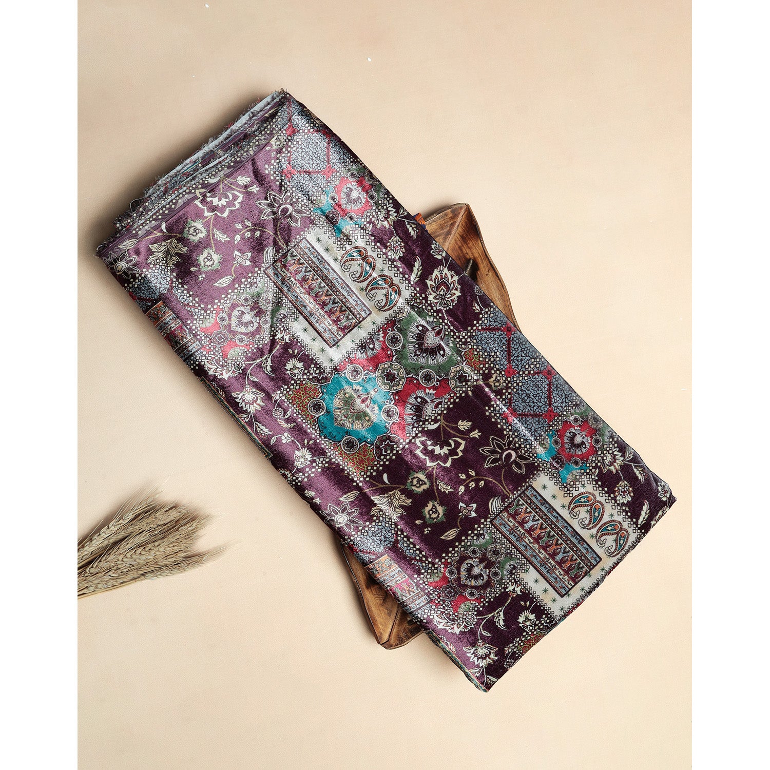MEHFIL-E-RANG - VELVET DIGITAL PRINTED FABRIC