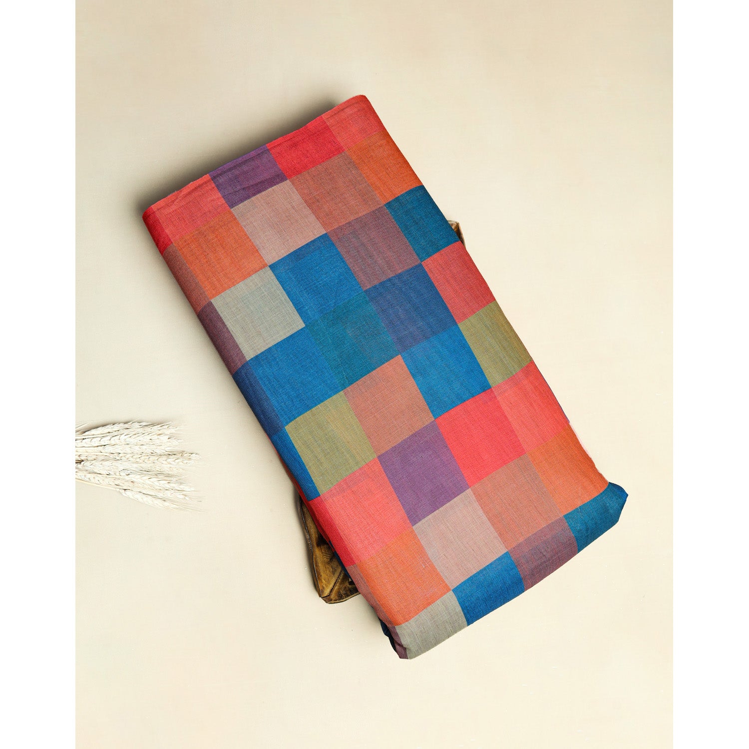 RAJWADI LINEN DIGITAL PRINTED CHECKS FABRIC