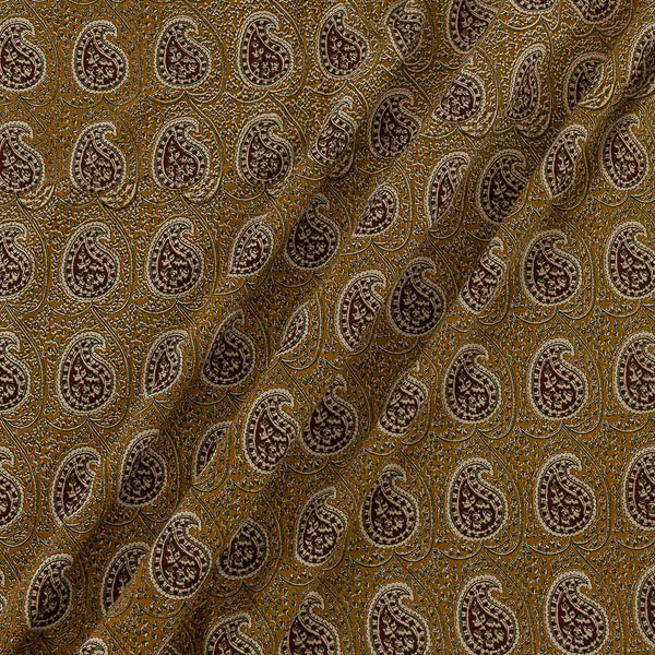 Rayon Apricot Colour Paisley Jaal Natural Kalamkari Fabric Online 2203AA3