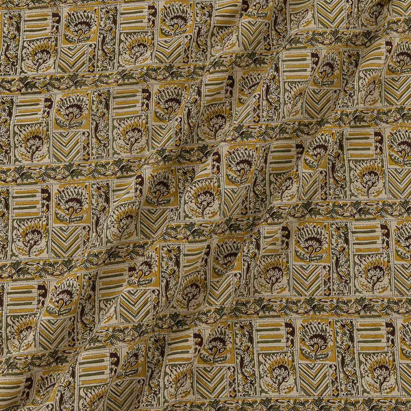 Rayon Beige Colour Ajrakh Inspired Natural Kalamkari Fabric Online 2203AC2