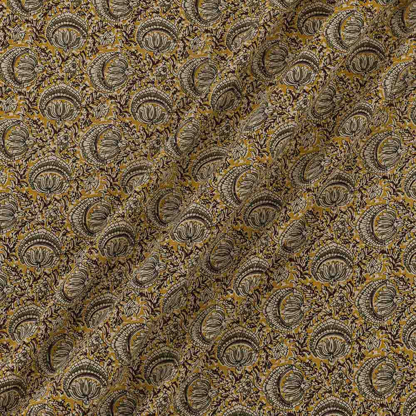 Rayon Apricot Colour Mughal Natural Kalamkari Fabric Online 2203AE1