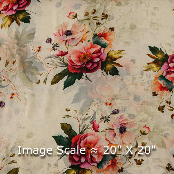 Modal Satin Pastel Green Colour Floral Print Fabric 2160AT Online -  SourceItRight