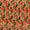 Chinon Chiffon Silk Feel Peach Orange Colour Leaves Print 43 Inches Width Viscose Fabric