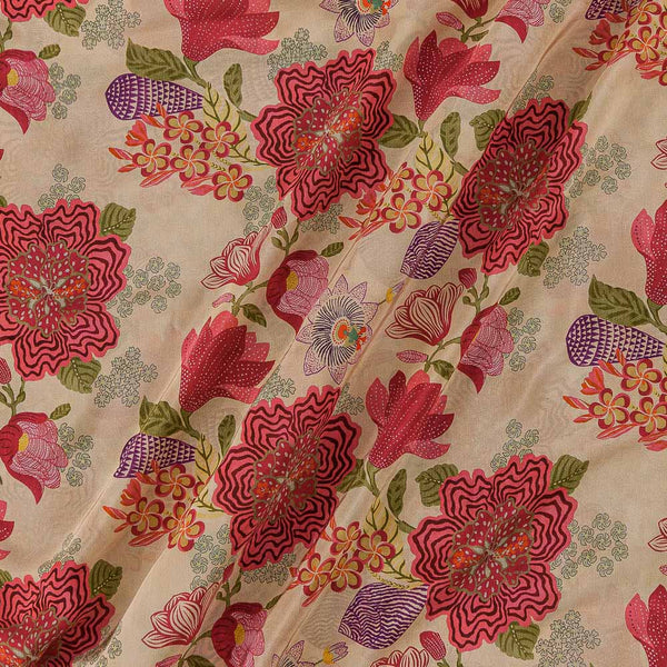 Floral Prints on Beige Colour Crepe Silk Feel Viscose Fabric Online 2220AH