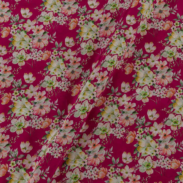Jaal Prints on Candy Pink Colour Crepe Silk Feel 43 Inches Width Viscose Fabric