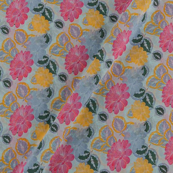 Buy Aqua Colour Floral Print Georgette Fabric Online 2238AP