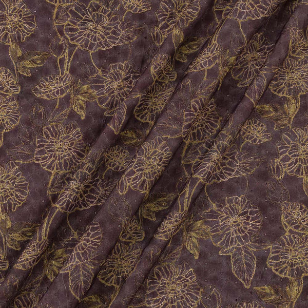 All Over Schiffli Cut Work Mauve Colour Floral Print Fany Cotton Fabric Online 2241BQ1
