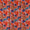 Linen Satin Feel Saffron Orange Colour Jaal Print 43 Inches Width Fabric