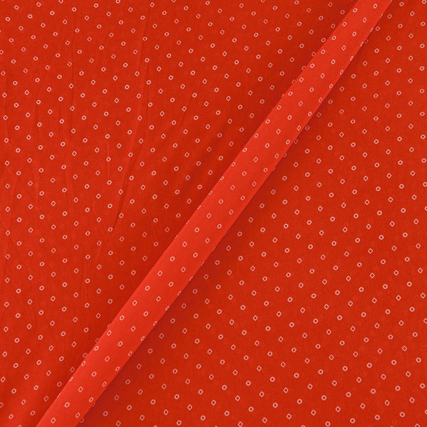 Poly Georgette Poppy Orange Colour Bandhani Print Fabric Online 2253BM