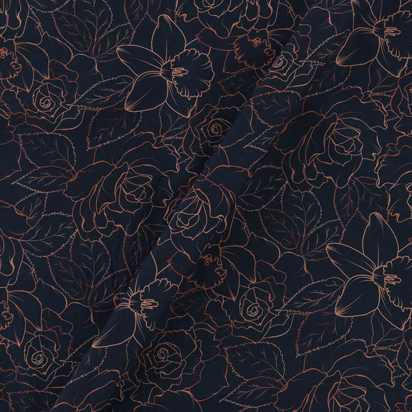 Georgette Indigo Colour Floral Print Fabric Online 2270AL