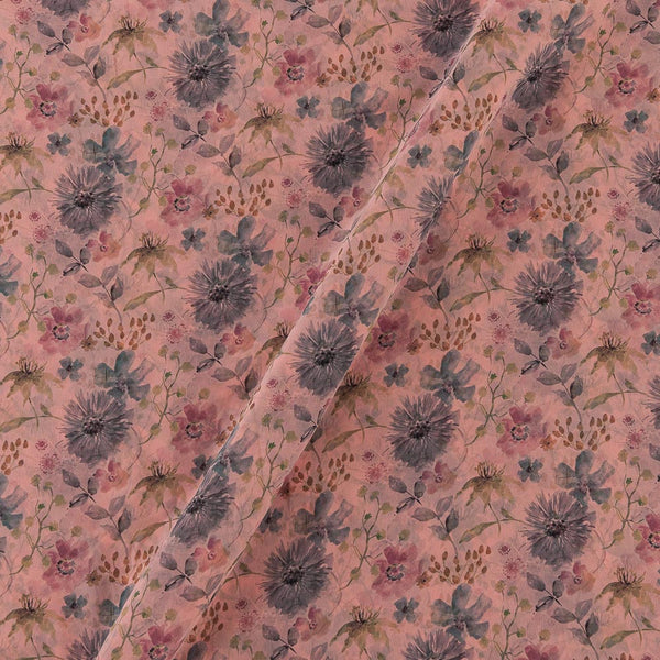 Georgette Sugar Coral Colour Jaal Print Fabric Online 2270BA