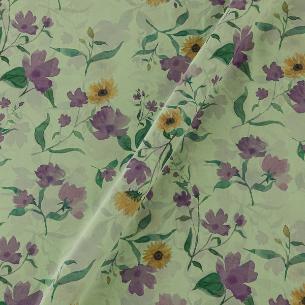 Georgette Pistachio Colour Butta Print Fabric Online 2270BK
