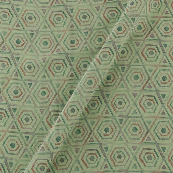 Georgette Pistachio Colour Geometric Print Fabric Online 2270BL
